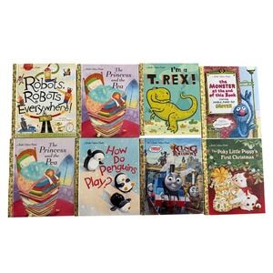 Lot of 8  Little Golden Books Thomas Grover Poky Little Puppy Princess T-Rex